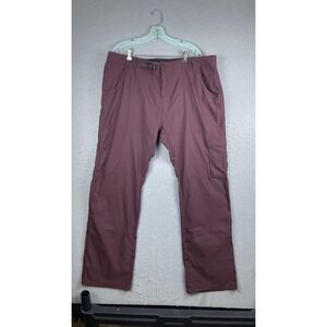 PrAna Pants Mens 40x32 Red Relaxed Fit Hiking Khakis Outdoor Adjustable Waist